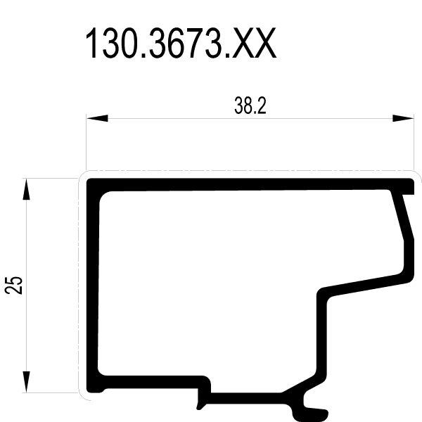 [130.3673] Штапік 38.2 мм Reynaers