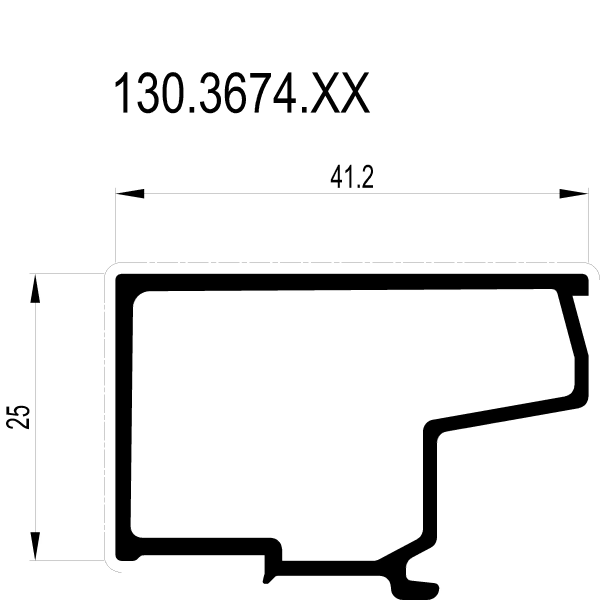 [130.3674] Штапік 41.2 мм Reynaers