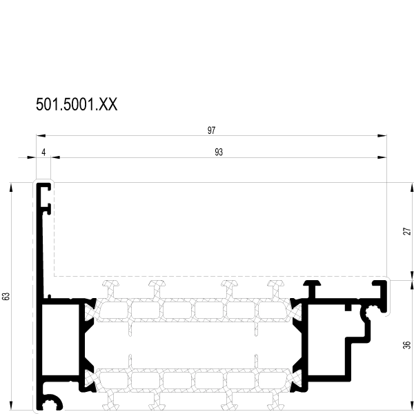 [501.5001] CHANGEOVER PROFILE 63 мм Reynaers