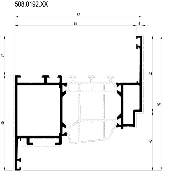 [508.0192] Вентиляційний профіль HI 92 мм Reynaers