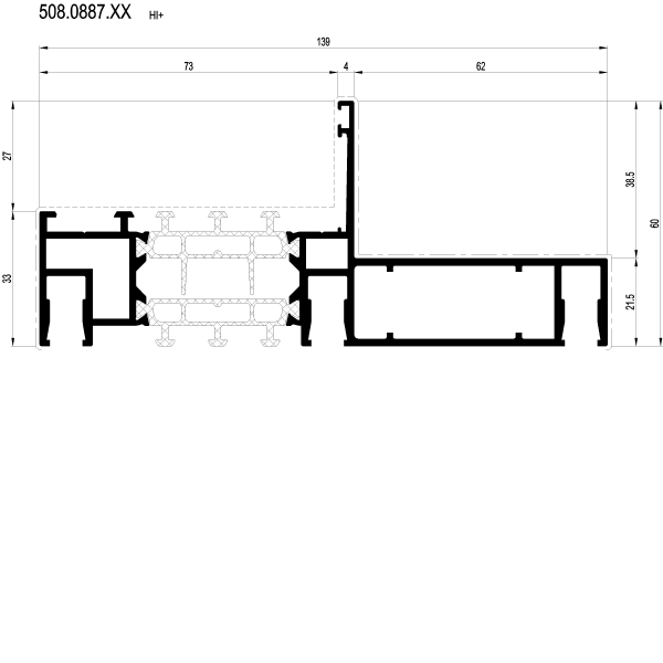[508.0887] Профіль розширення HI 139 мм Reynaers