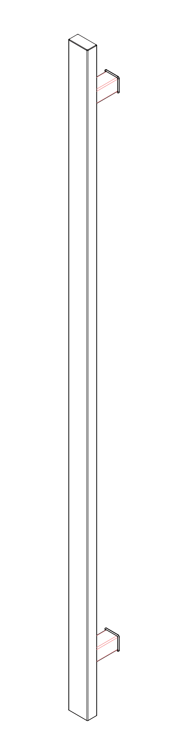 [8030193] WALA - Ручка-антаба Q10 (40x20), одностороння, L=1600 мм (INOX) Aluprof
