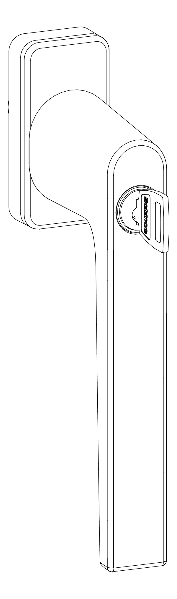 [1820232] SOBINCO - Ручка стрижнева Edge + ключ Aluprof