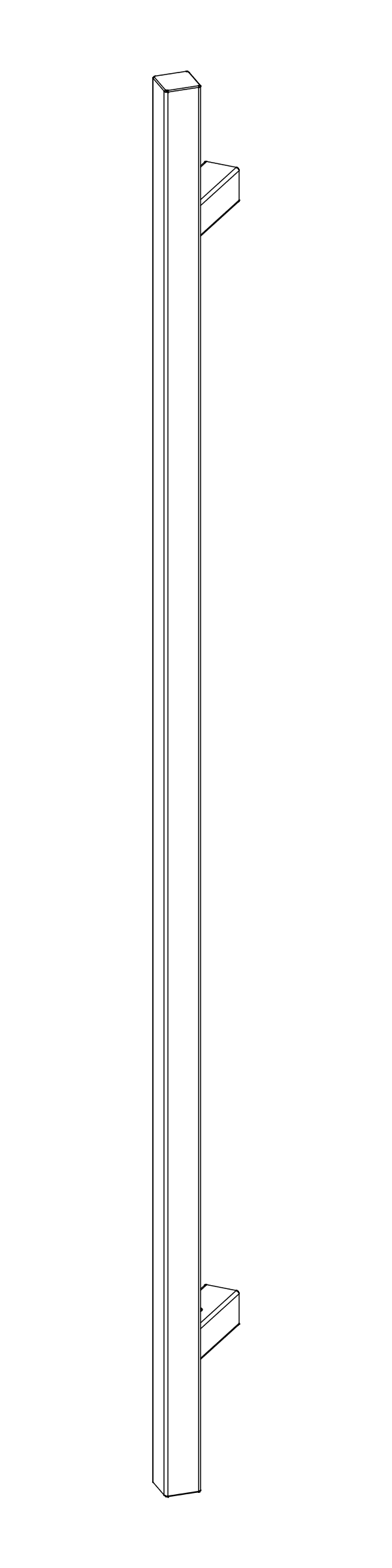 [8030436] WALA - Ручка-антаба Q10RX (25x25), одностороння, L=600 мм (INOX) Aluprof