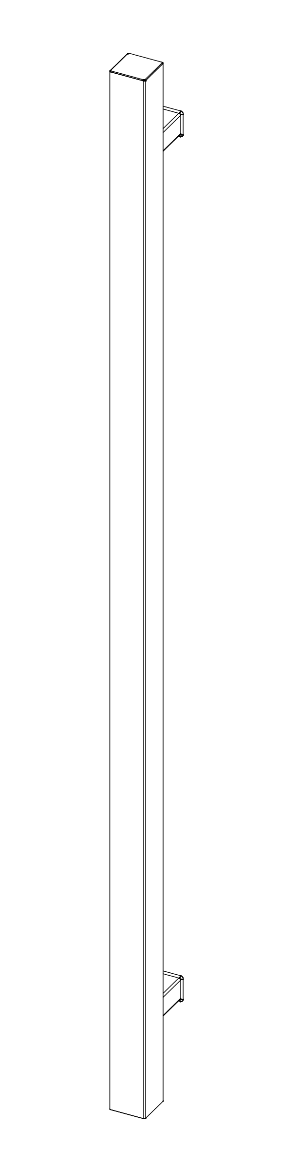 [8030462] WALA - Ручка-антаба QA10 (40x40), одностороння, L=600 мм Aluprof