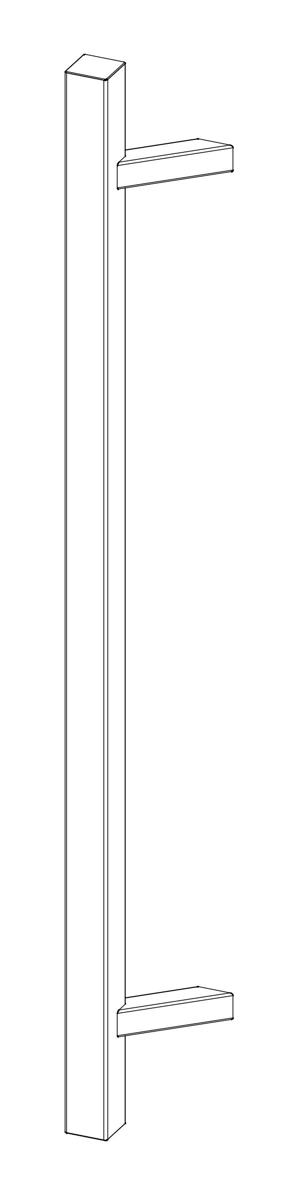 [8030470] WALA - Ручка-антаба QA45RX (40x40), одностороння, L=800 мм Aluprof