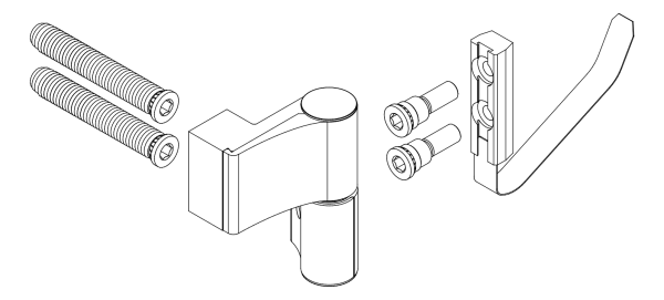 [8H00770] DR. HAHN - Завіса кутова 2-стулк. 4AT + крепіжний комплект: планка + турбогвинт 58 мм Aluprof