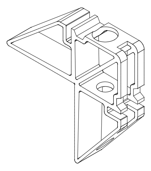 [80124496] Кутник 44,9x22,8 мм Aluprof