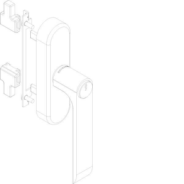 [022.5428.PA] HANDLE WITH LOCK RIGHT Reynaers