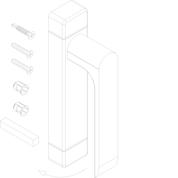 [022.5476.PA] HANDLE RIGHT 19° - 161 мм Reynaers