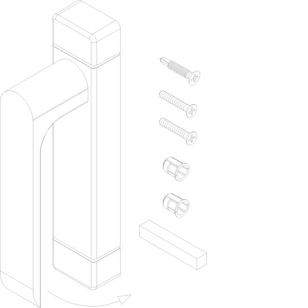 [022.5477.PA] HANDLE LEFT 19° - 161 мм Reynaers