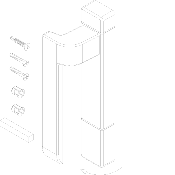 [022.5480.PA] HANDLE RIGHT 19° - D190 мм Reynaers