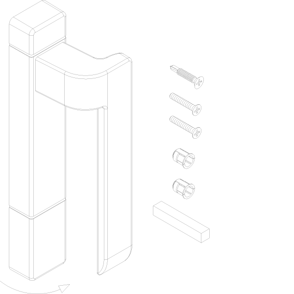 [022.5481.PA] HANDLE LEFT 19° - D190 мм Reynaers