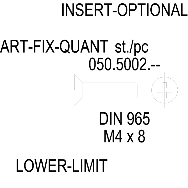 [050.5002] Гвинт DIN 965 нержавійка M4x8 Reynaers