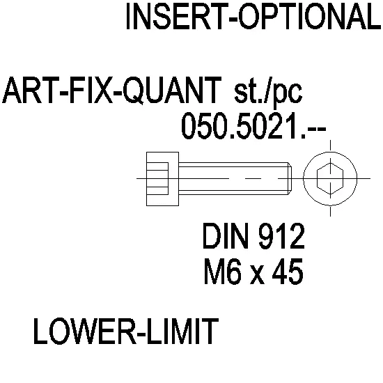 [050.5021] Гвинт DIN 912 нержавійка M6x45 Reynaers