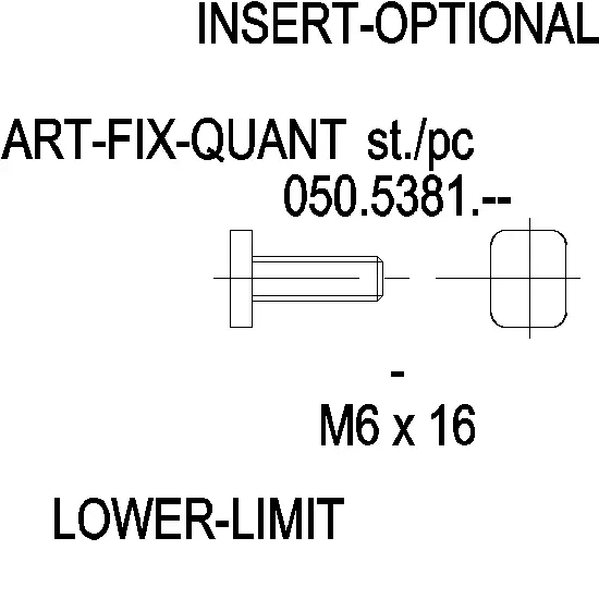 [050.5381] SQUARE BOLT M6x16 Reynaers