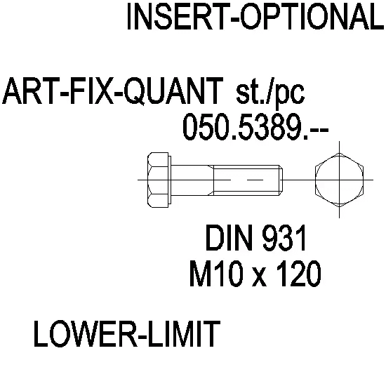 [050.5389] Гвинт DIN 931 нержавійка M10x130 Reynaers