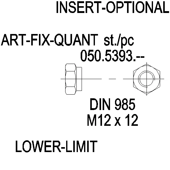[050.5393] HEXAGON NUT SELF-LOCKING M12x12 Reynaers