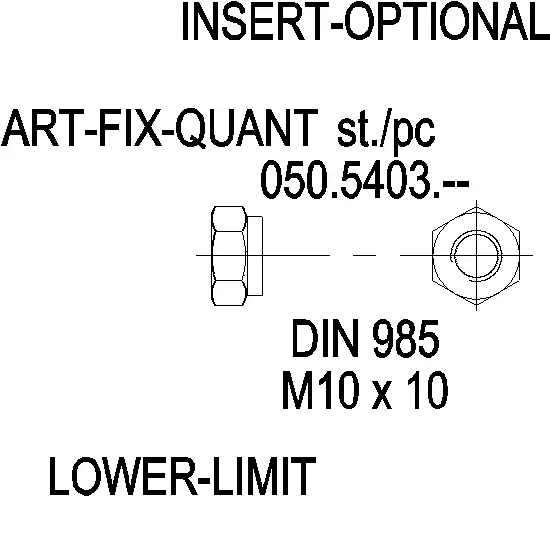 [050.5403] HEXAGON NUT SELF-LOCKING M10x10 Reynaers