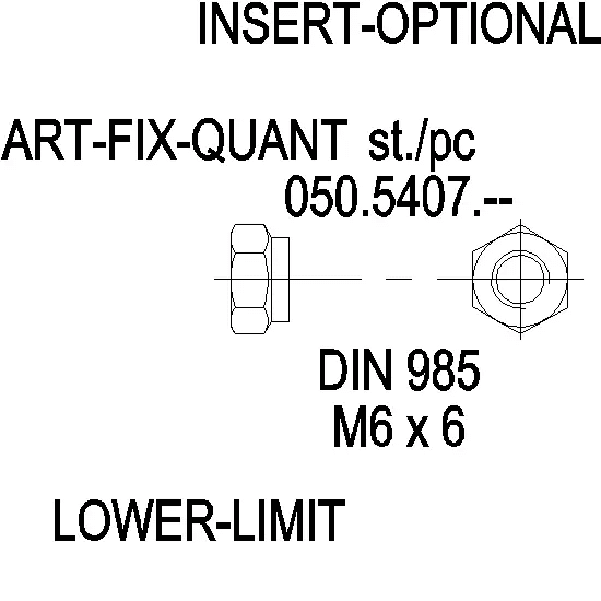 [050.5407] HEXAGON NUT SELF-LOCKING M6x6 Reynaers
