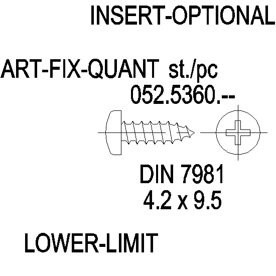 [052.5360] Саморіз DIN 7981 нержавійка 4.2x9.5 Reynaers