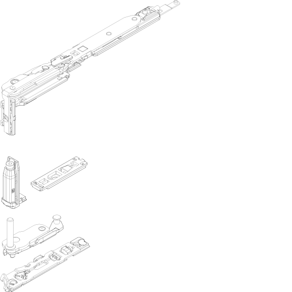 [060.8011] HINGE SIDE TITU LEFT 380 <600 мм < 100 KG Reynaers