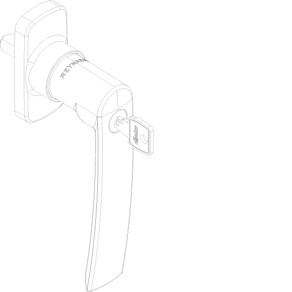 [060.8587] HANDLE TUTI-TITU WITH LOCK OLIMPO EOS Reynaers