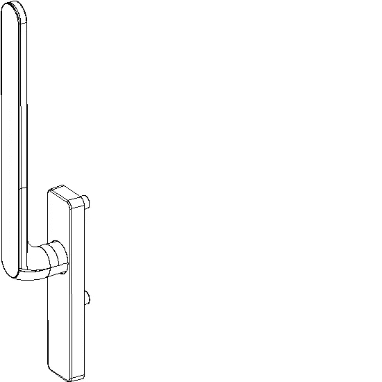 [061.7106.PC] PURITY L&S DESIGN HANDLE WITHOUT CYLINDER Reynaers