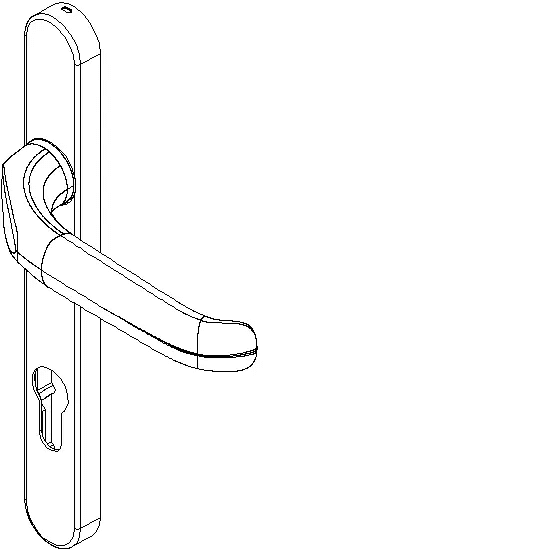 [061.7139] HORIZON DOOR HANDLE WITH CYLINDER OUTSIDE 45 мм Reynaers