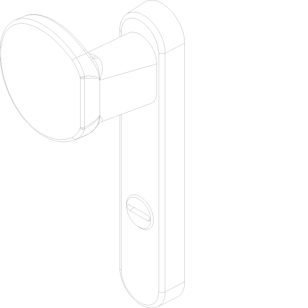 [061.7428] SHIELD PANIC FIXED HANDLE BURG. PROTECT. WITH CYLINDER OUTSIDE DIN L Reynaers