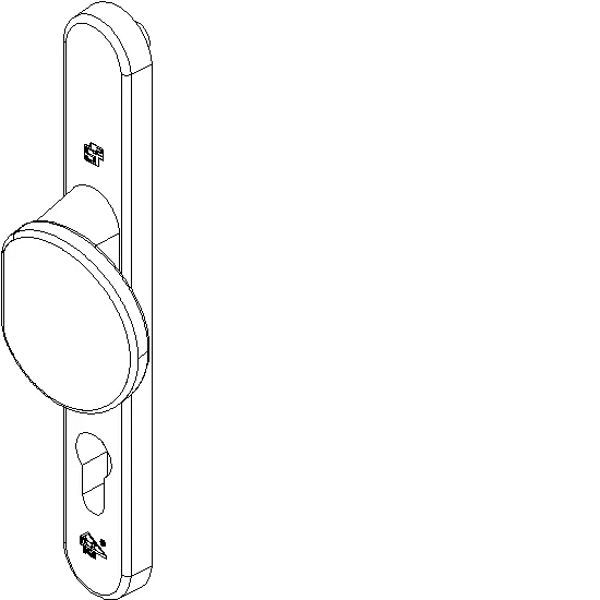 [061.7431] SHIELD FIXED HANDLE WITH CYLINDER OUTSIDE DIN R Reynaers