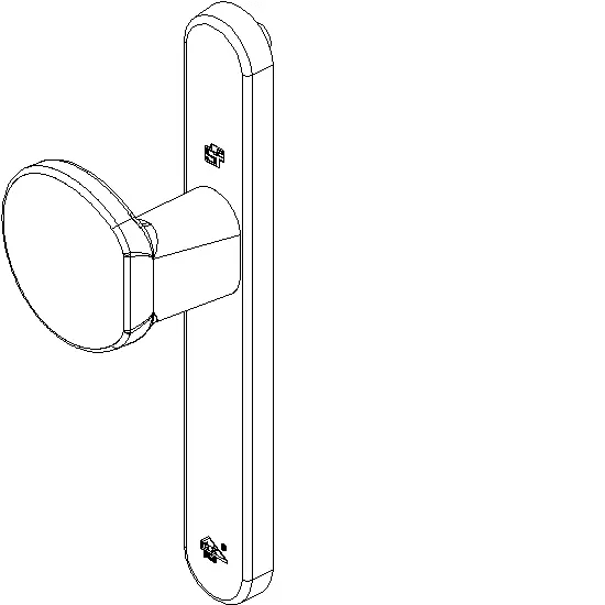 [061.7432] SHIELD FIXED HANDLE WITHOUT CYLINDER OUTSIDE DIN Reynaers