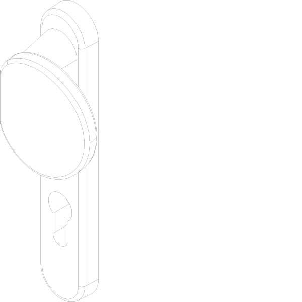[061.7459] SHIELD PANIC FIXED HANDLE WITH CYLINDER OUTSIDE DIN R Reynaers