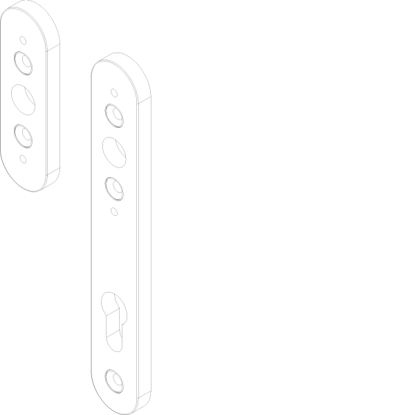 [061.8705] SHIELD FIXATION PLATES PANIC HANDLE WITH CYLINDER Reynaers