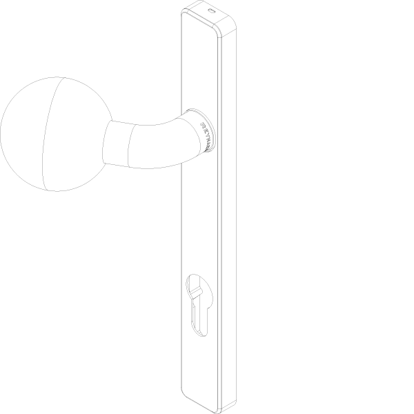 [061.8928] FIXED HANDLE WITH CYLINDER OUTSIDE (DIN L) Reynaers