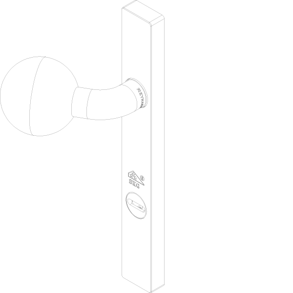 [061.8937] FIXED HANDLE WITH CYLINDER OUTSIDE(DIN L) Reynaers