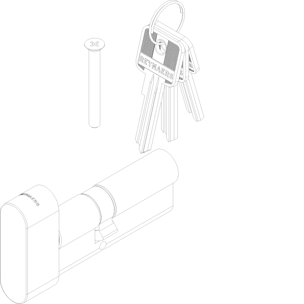 [062.6979] KNOB CYLINDER A=30 B=45 C=75 (A=Knob) Reynaers