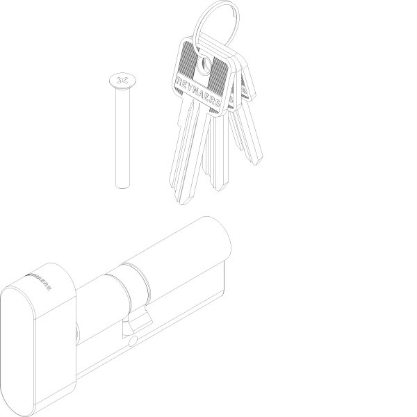 [062.6988] KNOB CYLINDERSKG2 A=30 B=45 C=75 (A=Knob) Reynaers