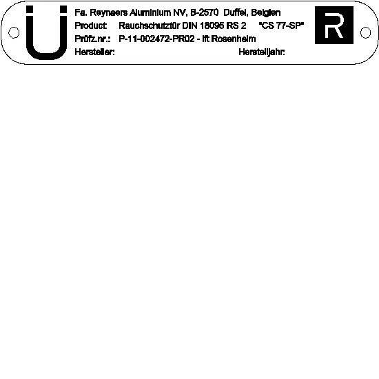 [086.9906] DIN STANDARD CARD ANTI-SMOKE DOOR Reynaers