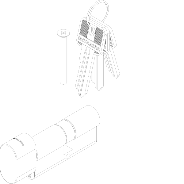 [161.7029] KNOB CYLINDERSKG2 A=35 B=30 C=65 (A=Knob) Reynaers