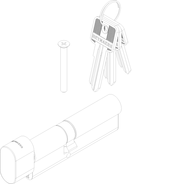 [161.7035] KNOB CYLINDERSKG2 A=40 B=55 C=95 (A=Knob) Reynaers