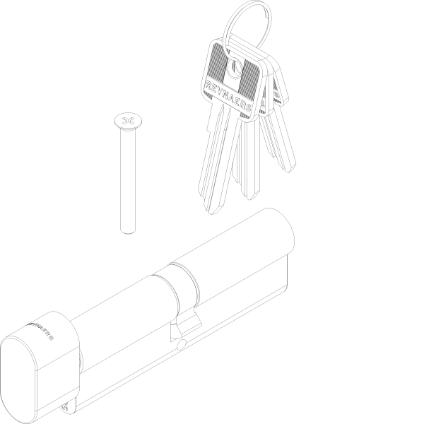 [161.7039] KNOB CYLINDERSKG2 A=50 B=50 C=100 (A=Knob) Reynaers