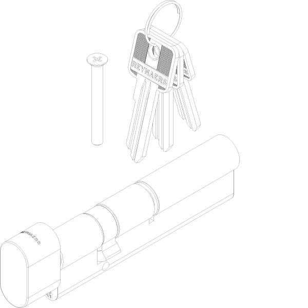 [161.7127] KNOB CYLINDERSKG2 - KEYED ALIKE A=30 B=80 C=110 (A=Knob) Reynaers