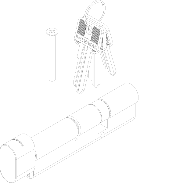 [161.7142] KNOB CYLINDERSKG2 - KEYED ALIKE A=75 B=35 C=110 (A=Knob) Reynaers