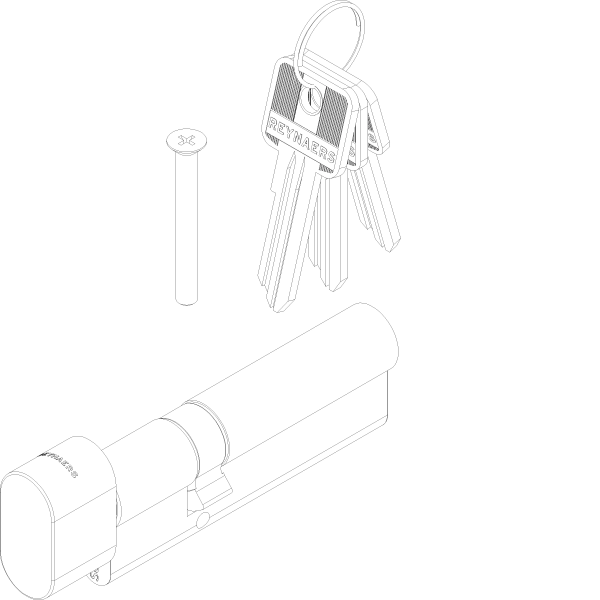 [161.7143] KNOB CYLINDERSKG2 - KEYED ALIKE A=30 B=60 C=90 (A=Knob) Reynaers