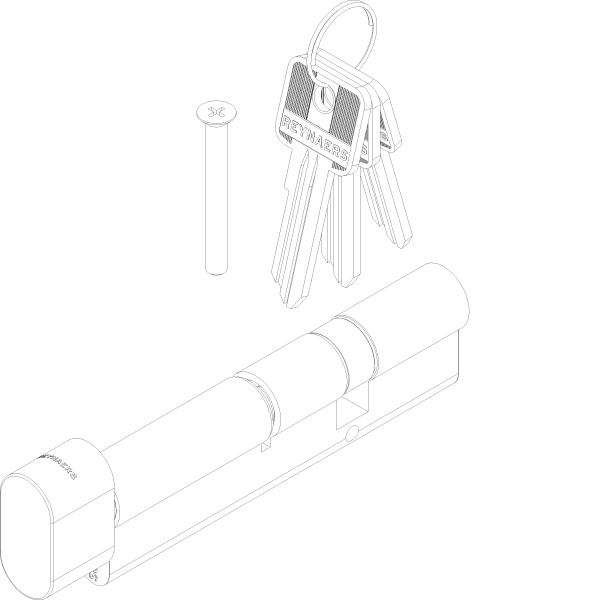 [161.7151] KNOB CYLINDERSKG2 - KEYED ALIKE A=80 B=35 C=115 (A=Knob) Reynaers