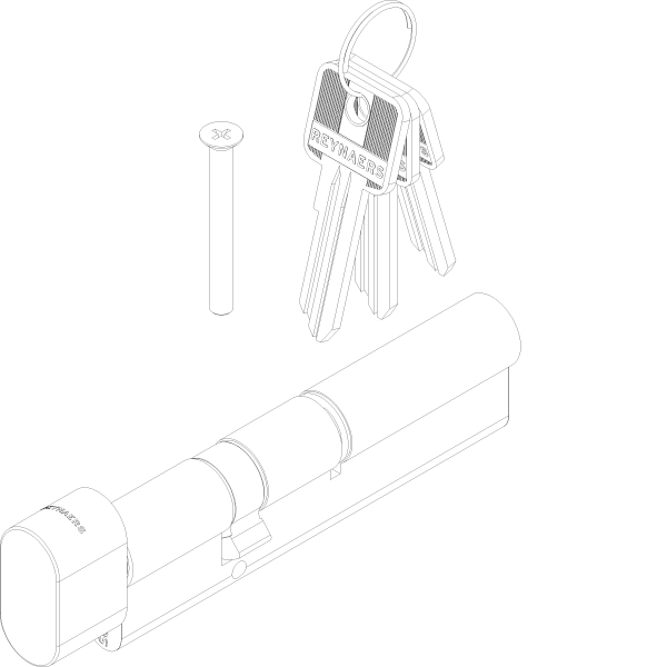 [161.7153] KNOB CYLINDERSKG2 - KEYED ALIKE A=35 B=80 C=115 (A=Knob) Reynaers