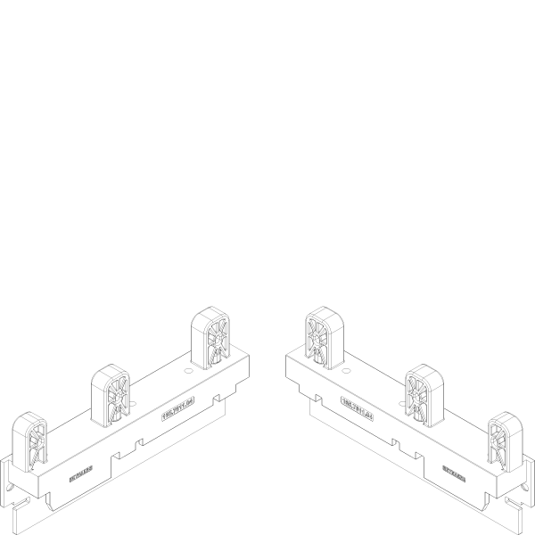 [165.7611] CONNECTION END PIECES (SET) BOTTOM (&SIDE) RECEPTOR 155 мм Reynaers