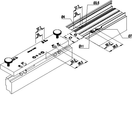 [097.0412] BORING JIG SCREW CORNER CLEAT Reynaers