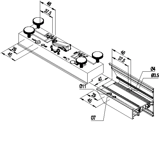 [097.0488] BORING JIG SCREW CORNER CLEAT Reynaers